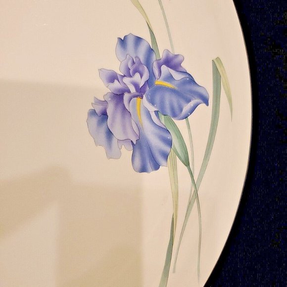 Christopher Stuart Y1519 Iris Cake Plate Platter Bone China ~ Made in Thailand - Picture 4 of 6